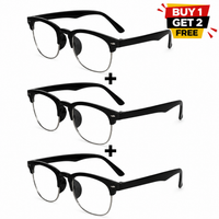 Designer Black Clubmaster Intelligent Zoom Bifocal Reading Glasses  for Men & Women (CMBF01)