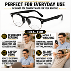 Designer Black Clubmaster Intelligent Zoom Bifocal Reading Glasses  for Men & Women (CMBF01)