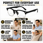 Designer black clubmaster Intelligent zoom bifocal reading glasses (2PGCMBF01)