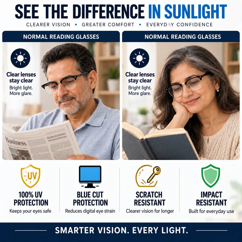 Designer black clubmaster Intelligent zoom bifocal reading glasses (2PGCMBF01)