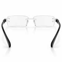 Premium Grey & White Rimless Reading Glasses with Elegant Gold-Tone Panther Temples – (LRGRG2)