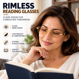 Stylish Golden Bifocal Rimless Reading glasses For Men and Women -GBRRG3