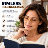 Stylish Golden Bifocal Rimless Reading glasses For Men and Women -GBRRG3