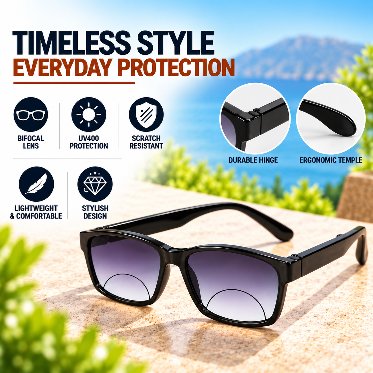 Foldbale Bifocal Flexible Intelligent Zoom Reading Glasses- 2FLBF