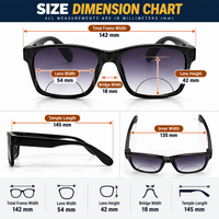 Foldbale Bifocal Flexible Intelligent Zoom Reading Glasses- 2FLBF