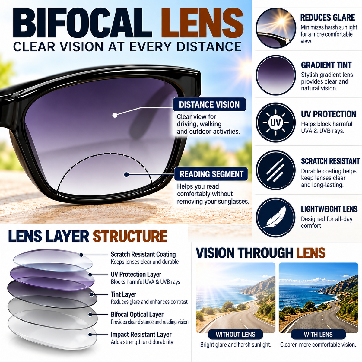 Foldbale Bifocal Flexible Intelligent Zoom Reading Glasses- 2FLBF
