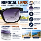 Foldbale Bifocal Flexible Intelligent Zoom Reading Glasses- 2FLBF