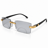 Stylish Golden Bifocal Rimless Reading glasses For Men and Women -GBRRG3