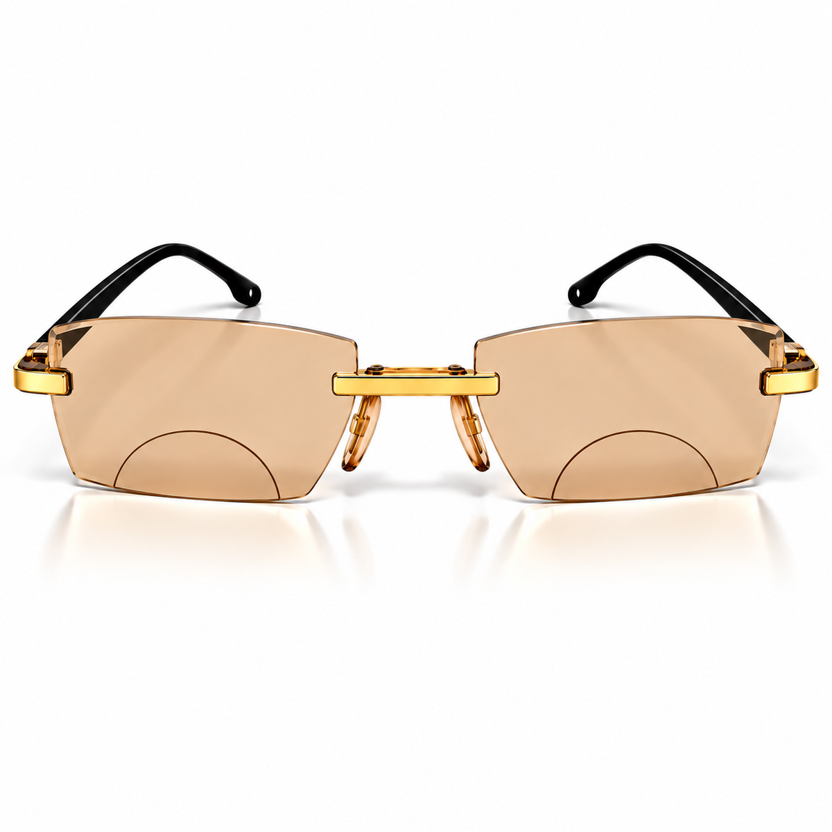 Stylish Golden Bifocal Rimless Reading glasses For Men and Women -GBRRG3