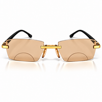 Stylish Golden Bifocal Rimless Reading glasses For Men and Women -GBRRG3