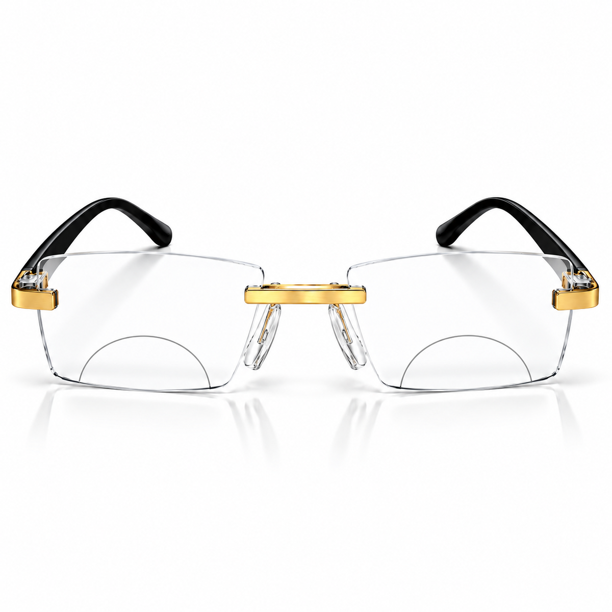 Stylish Golden Bifocal Rimless Reading glasses For Men and Women -GBRRG3