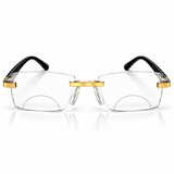Stylish Golden Bifocal Rimless Reading glasses For Men and Women -GBRRG3
