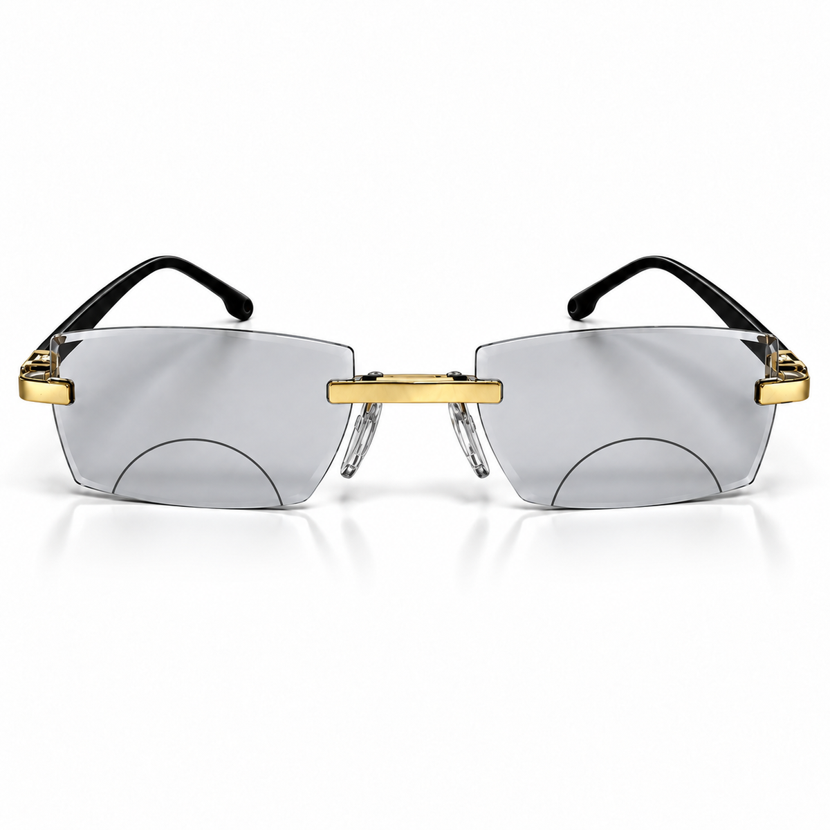Stylish Golden Bifocal Rimless Reading glasses For Men and Women -GBRRG3