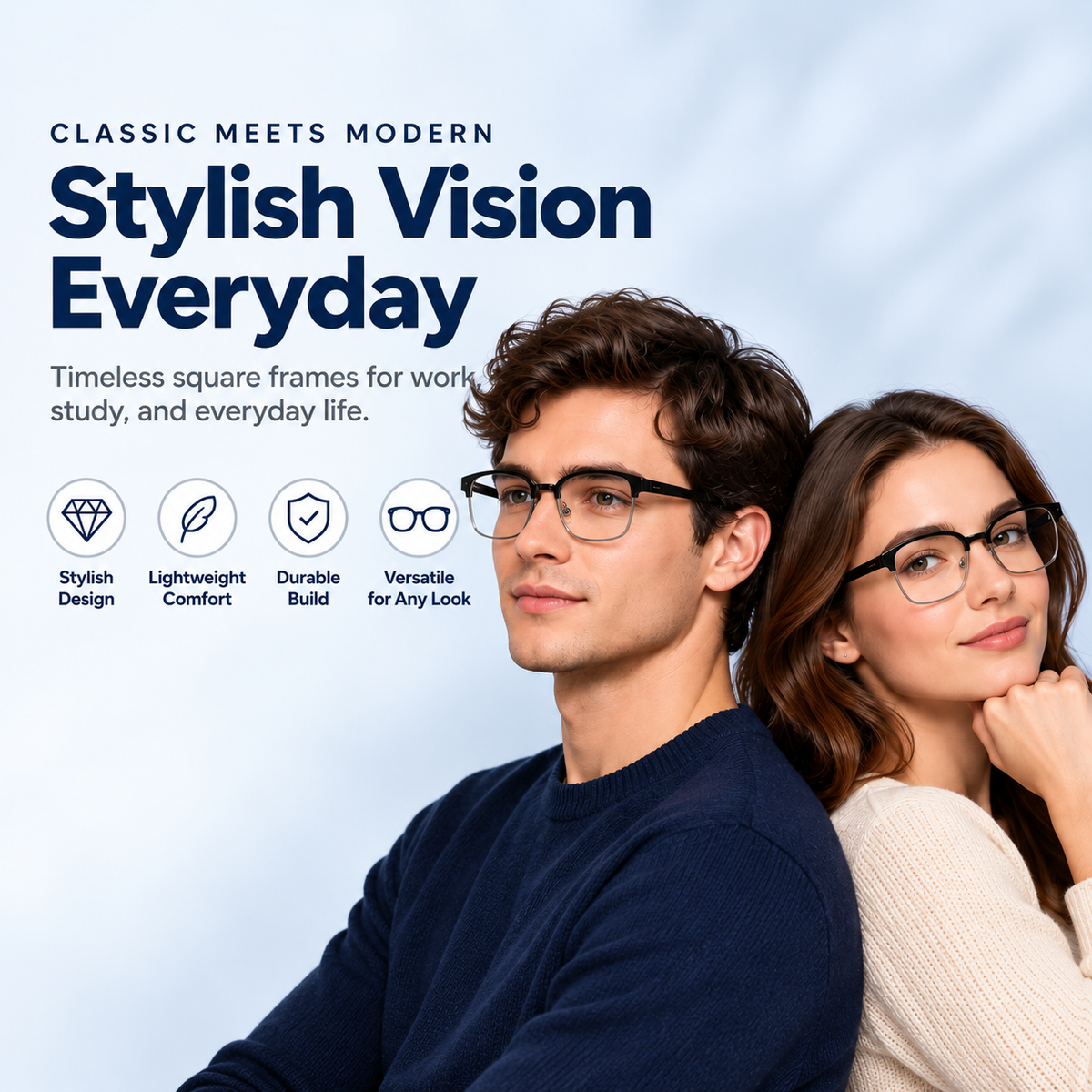 Keymount Black Intelligent Zoom Bifocal Reading Glasses for Men & Women -3KBF