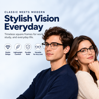 Keymount Black Intelligent Zoom Bifocal Reading Glasses for Men & Women -3KBF