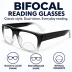 Black Wayfarer Bifocal Reading Glasses Pack of 2 for Men & Women - BWBRG2