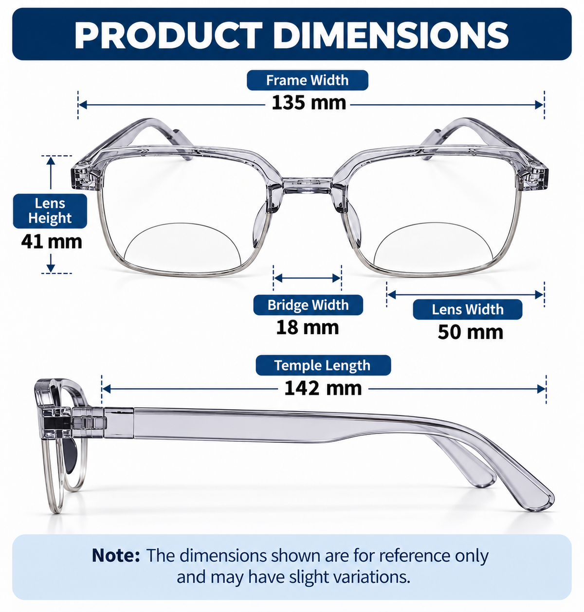 Keymount Pack of 3 colors  Intelligent Zoom Bifocal Reading Glasses for Men & Women - CKBF3