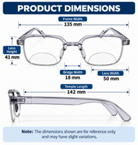 Keymount Pack of 3 colors  Intelligent Zoom Bifocal Reading Glasses for Men & Women - CKBF3