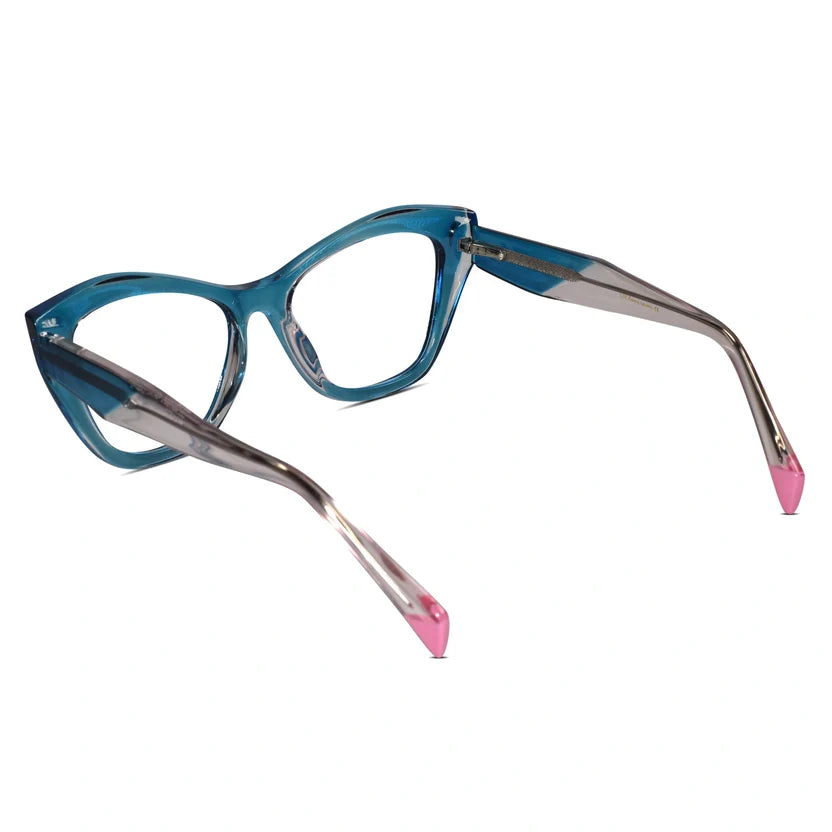 Designer Cateye Dual Tone Eyeglasses For Women ELE2583-BLU