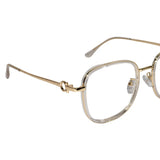 Designer Gold Square Metal Eyeglasses For Women LKE2312-Golden
