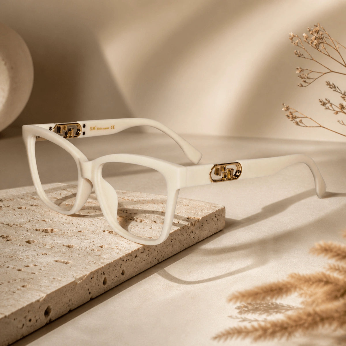 Designer White Cateye Reading Glasses For Women ELE66022-WHITE