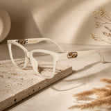 Designer White Cateye Reading Glasses For Women ELE66022-WHITE
