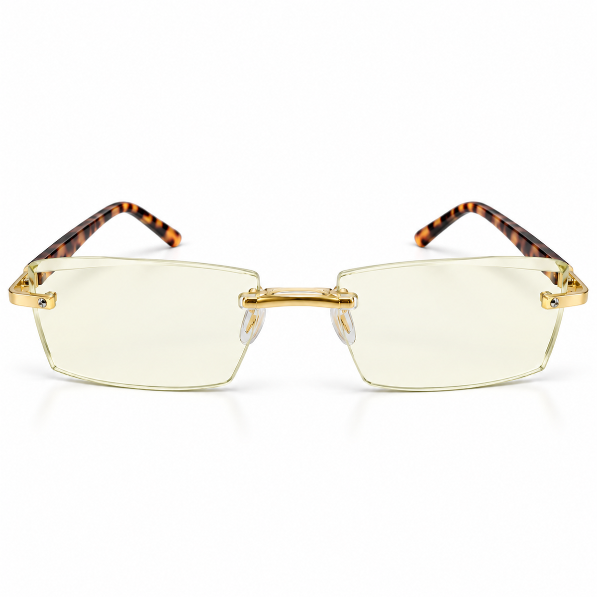 iReaders Premium Rimless Reading Glasses with Tortoiseshell Temples  - RRGT1