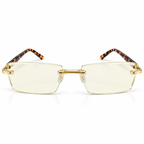 iReaders Premium Rimless Reading Glasses with Tortoiseshell Temples  - RRGT1