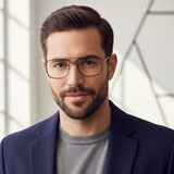 Gold Rectangular Antiglare Computer Glasses For Men ELE6008-GOLD