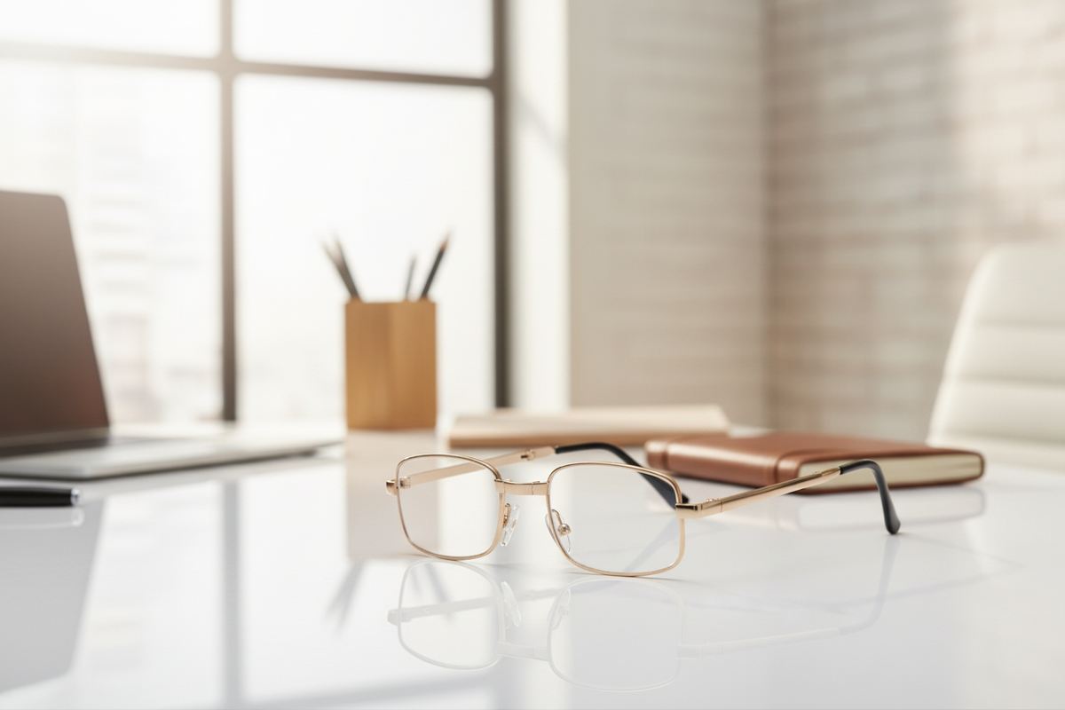 Metal Golden Foldable Adaptive One Power Reading Glasses (2MGFRG3)