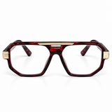 Marshell Rectangular Intelligent Zoom Reading Glasses with Gold Metal Accents for Men & Women- MRRGT