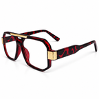 Marshell Rectangular Intelligent Zoom Reading Glasses with Gold Metal Accents for Men & Women- MRRGT