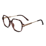 Oversize Square Animal Print Eyeglasses For Women LKE9132-BRN