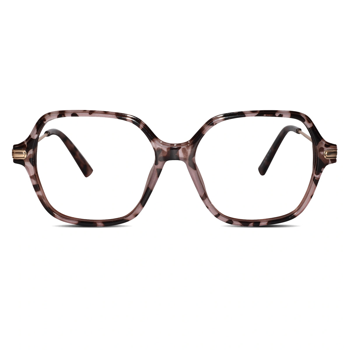 Oversize Square Animal Print Eyeglasses For Women LKE9132-BRN