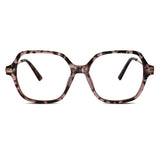 Oversize Square Animal Print Eyeglasses For Women LKE9132-BRN
