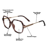 Oversize Square Animal Print Eyeglasses For Women LKE9132-BRN