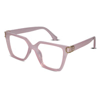 Oversize White Designer Square Eyeglasses For Women LKE23044-Black