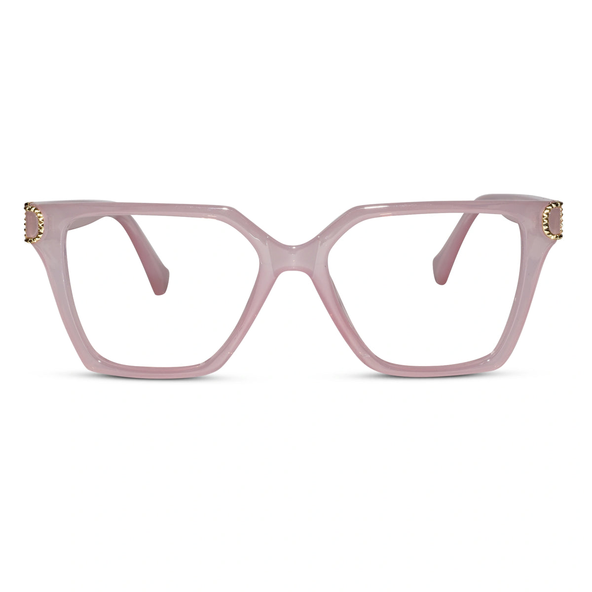 Oversize White Designer Square Eyeglasses For Women LKE23044-Black