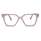 Oversize White Designer Square Eyeglasses For Women LKE23044-Black