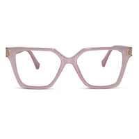 Oversize White Designer Square Eyeglasses For Women LKE23044-Black