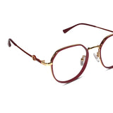 Red Hexagonal Eyeglasses For Women LKE0672-RED