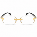 Rimless Gold & Black Premium Designer Single Vision Intelligent Zoom Reading Glasses for Men & Women - DRRG1