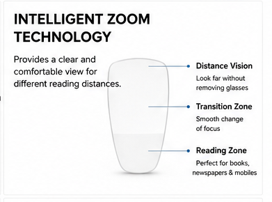 Stylish Intelligent Zoom Reading Glasses 2RSV2
