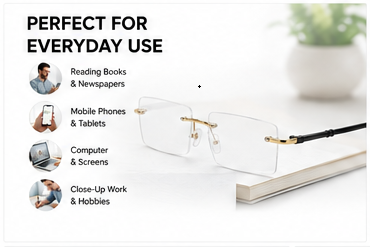 Stylish Intelligent Zoom Reading Glasses 2RSV2