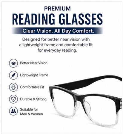 Full Frame Single Vision  Intelligent Zoom Reading Glasses 3FFRG2