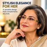 Rimless Gold & Black Premium Designer Single Vision Intelligent Zoom Reading Glasses for Men & Women - DRRG1