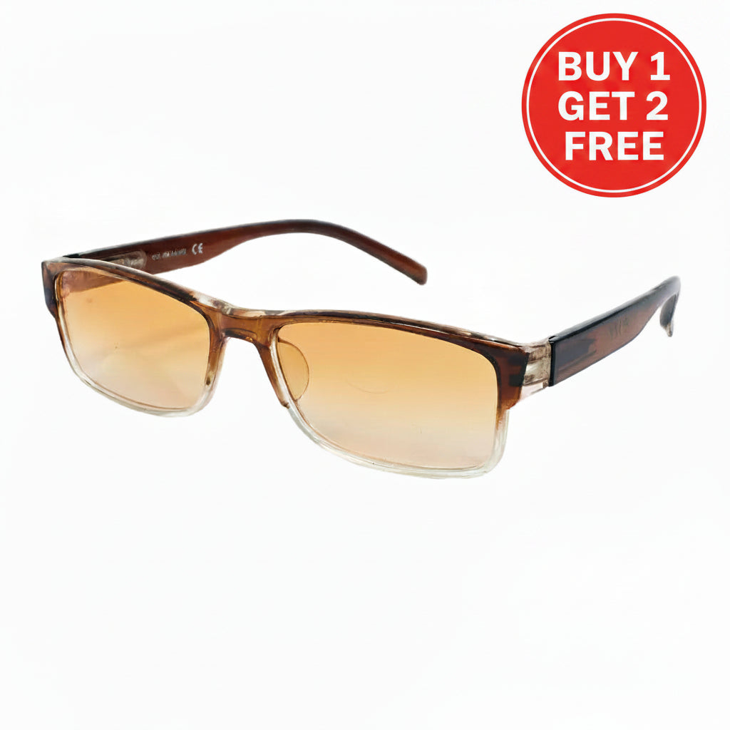 Brown Tint Bifocal Reading Glasses (Pack of 3 Pc)