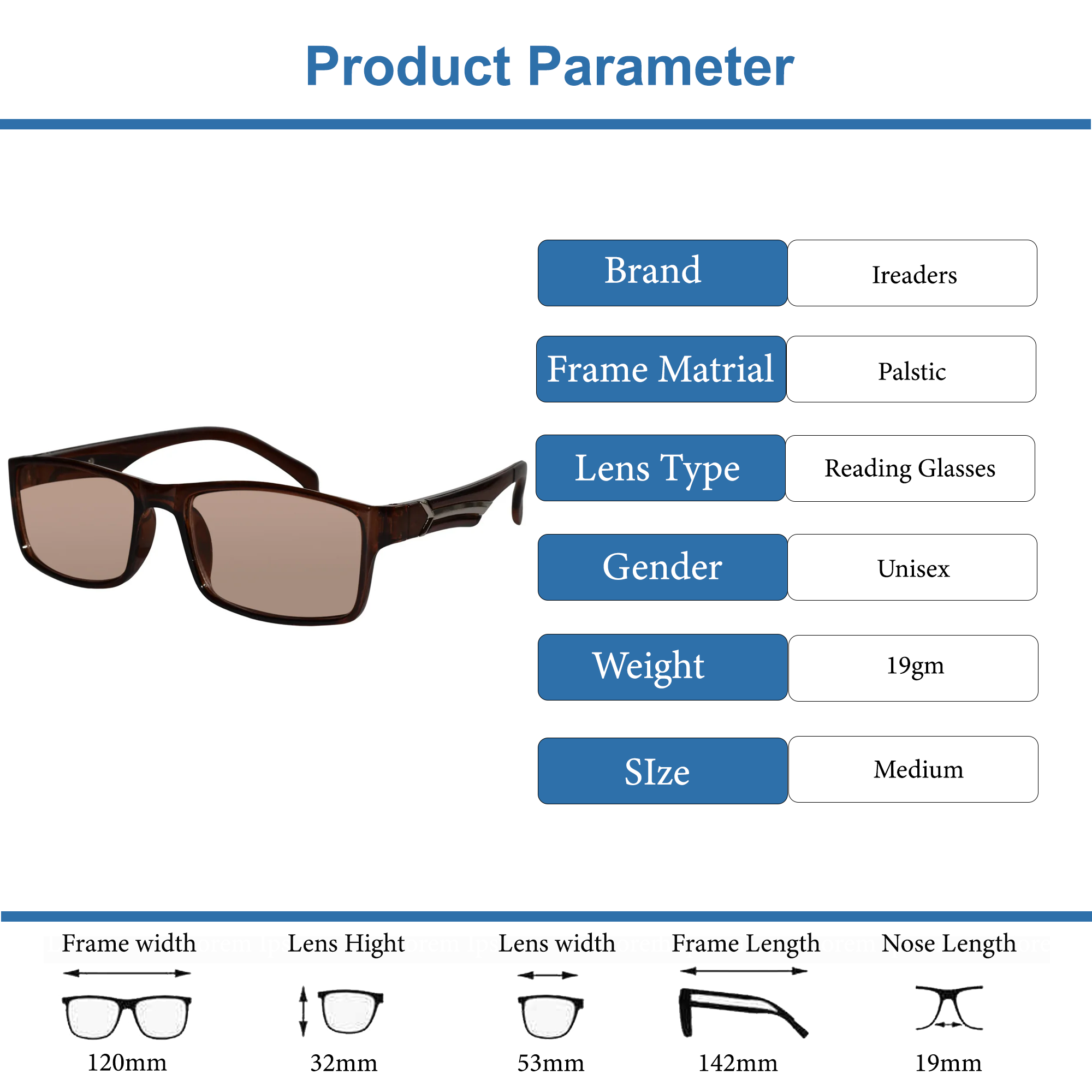 Brown Tint Bifocal Intelligent Zoom reading Glasses(FFTK01-D)