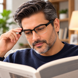 Keymount Black Intelligent Zoom Bifocal Reading Glasses for Men & Women -3KBF