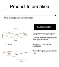 Metal Foldable Golden One Power Zoom Reading Glasses(2MFRG)